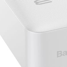 BASEUS Baseus Bipow Powerbank s displejom 30000mAh 15W biela Overseas Edition + USB - Micro USB kábel 0,25m biely PPBD050202