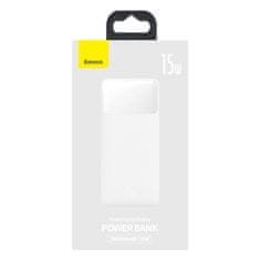 BASEUS Baseus Bipow Powerbank s displejom 30000mAh 15W biela Overseas Edition + USB - Micro USB kábel 0,25m biely PPBD050202