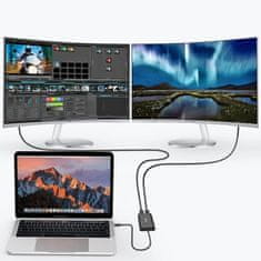 Choetech Choetech rozdeľovací adaptér USB-C Thunderbolt 3 (40 Gb/s) - 2x DisplayPort 4K 60Hz čierny (HUB-D03)