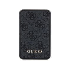 Guess Guess 4G Kožená kovová powerbanka s logom 18W 10000mAh čierna