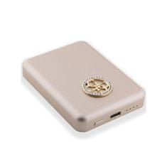 Guess Guess MagSafe 4G Strassed Metal Logo 5W 3000mAh zlatá indukčná powerbanka