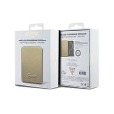 Guess Indukčná powerbanka Guess MagSafe Metal Script Logo 15W 5000mAh zlatá