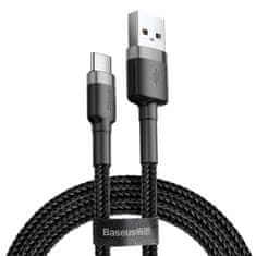 BASEUS Baseus Cafule nylonový kábel USB / USB-C QC3.0 3A 1M čierno-sivý (CATKLF-BG1)