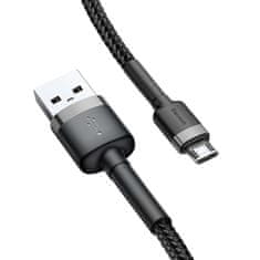 BASEUS Baseus Cafule nylonový kábel USB / micro USB QC3.0 2.4A 0,5 m čierno-sivý (CAMKLF-AG1)