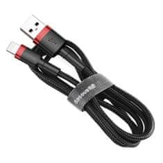 BASEUS Baseus Cafule nylonový kábel USB / Lightning QC3.0 2.4A 1M čierny/červený (CALKLF-B19)