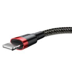 BASEUS Baseus Cafule nylonový kábel USB / Lightning QC3.0 2.4A 1M čierny/červený (CALKLF-B19)