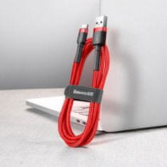 BASEUS Baseus Cafule nylonový kábel USB / USB-C QC3.0 3A 1M červený (CATKLF-B09)