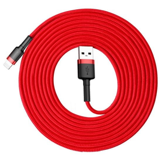 BASEUS Baseus Cafule nylonový kábel USB / Lightning QC3.0 2A 3M červený (CALKLF-R09)