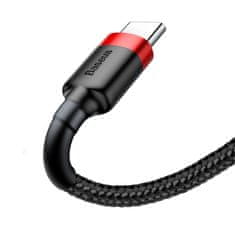 BASEUS Baseus Cafule nylonový kábel USB / USB-C QC3.0 2A 2M čierny/červený (CATKLF-C91)