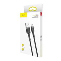 BASEUS Baseus Cafule nylonový kábel USB / micro USB QC3.0 2.4A 0,5 m čierno-sivý (CAMKLF-AG1)