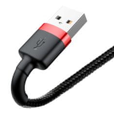 BASEUS Baseus Cafule nylonový kábel USB / Lightning QC3.0 2.4A 1M čierny/červený (CALKLF-B19)