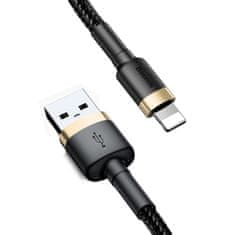 BASEUS Baseus Cafule nylonový kábel USB / Lightning QC3.0 2.4A 1M čierno-zlatý (CALKLF-BV1)