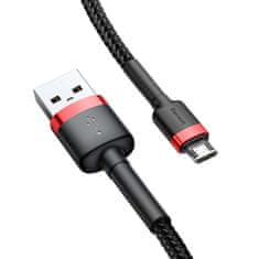 BASEUS Baseus Cafule nylonový kábel USB / micro USB QC3.0 2,4A 1M čierno-červený (CAMKLF-B91)