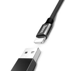 BASEUS Baseus Yiven látkový opletený kábel USB/Lightning 1,8 m čierny (CALYW-A01)