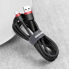 BASEUS Baseus Cafule nylonový kábel USB / USB-C QC3.0 3A 0,5 m čierny/červený (CATKLF-A91)