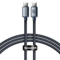 BASEUS Baseus Crystal Shine USB-C - USB-C 100W kábel 1,2 m čierny (CAJY000601)