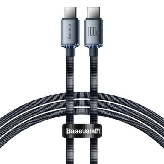 BASEUS Baseus Crystal Shine USB-C - USB-C 100W kábel 1,2 m čierny (CAJY000601)