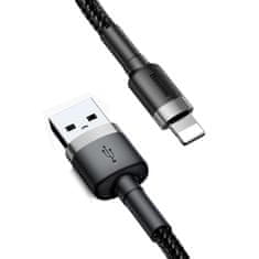 BASEUS Baseus Cafule nylonový kábel USB / Lightning QC3.0 2.4A 1M čierno-sivý (CALKLF-BG1)