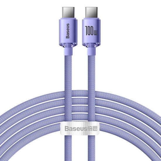 BASEUS Baseus Crystal Shine USB-C - USB-C 100W kábel 2 m fialový (CAJY000705)