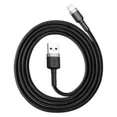 BASEUS Baseus Cafule nylonový kábel USB / Lightning QC3.0 2.4A 1M čierno-sivý (CALKLF-BG1)