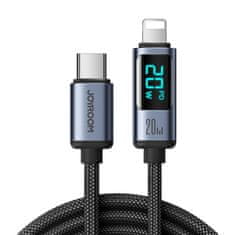 Joyroom Lightning - USB C 20W 1,2 m kábel s LED displejom Joyroom S-CL020A16 čierny