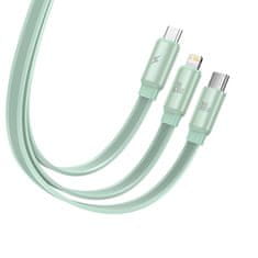 BASEUS Baseus zasúvací kábel 3 v 1 USB-C - micro USB / USB-C / Lightning PD 100W 1,7 m zelený (CAQY000006)