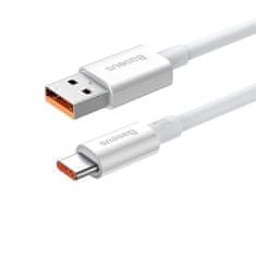 BASEUS Baseus Superior USB-A - USB-C 100W 480Mbps rýchly nabíjací kábel 2m biely