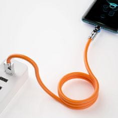 DUDAO Uhlový kábel USB-A - Lightning 30W 1m otočný o 180° Dudao - oranžový