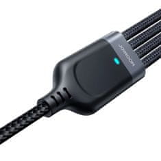 Joyroom USB 4v1 USB-A - USB-C / 2 x Lightning kábel 1,2 m Joyroom S-1T4018A18 čierny