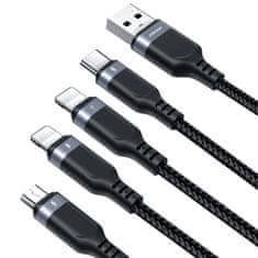 Joyroom USB 4v1 USB-A - USB-C / 2 x Lightning kábel 1,2 m Joyroom S-1T4018A18 čierny