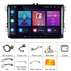 MM Store 2 Din Autoradio 9 palcove Carplay 2GB RAM 32 GB ROM pre VW,Skoda,Seat