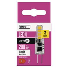 EMOS LED žiarovka Classic JC / G4 / 1,9 W (21 W) / 200 lm / neutrálna biela