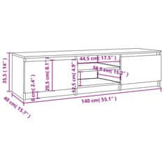 Vidaxl TV skrinka sivý dub sonoma 140x40x35,5 cm spracované drevo