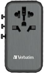 VERBATIM univerzální cestovní adaptér UTA-06, 2xUSB-C, PD 100W / QC4+, 2xUSB-A QC 3.0