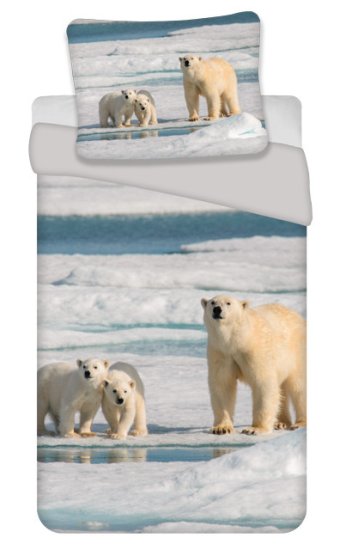 BrandMac Rodinná posteľná bielizeň Polar Bear 140×200cm, 70x90 cm