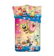 Jerry Fabrics SpongeBob Party prikrývka na posteľ 140×200 cm, 70×90 cm mikrovlákno