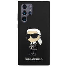 Karl Lagerfeld Kryt na mobil Liquid Silicone Ikonik NFT na Samsung Galaxy S23 Ultra - černý