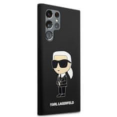 Karl Lagerfeld Kryt na mobil Liquid Silicone Ikonik NFT na Samsung Galaxy S23 Ultra - černý