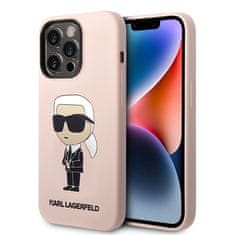 Karl Lagerfeld Kryt na mobil Liquid Silicone Ikonik NFT na Apple iPhone 15 Pro Max - růžový