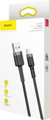 Noname Baseus Cafule nabíjecí / datový kabel USB na Lightning 2,4A 0,5m, šedá-černá