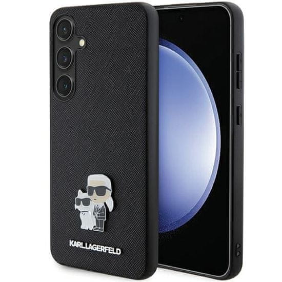 Karl Lagerfeld Zadný kryt Saffiano Karl &Choupette Metal Pin KLHCS24MPSAKCMPK pre Samsung Galaxy S24 Plus black