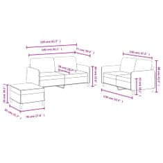 Petromila vidaXL 3-dielna sedacia súprava vínová zamat