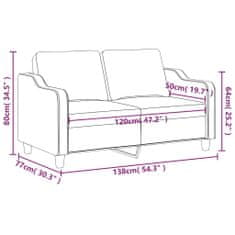 Petromila vidaXL 2-miestna pohovka hnedá 120 cm látka