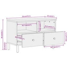 Vidaxl TV skrinka 70x33x46 cm akáciový masív