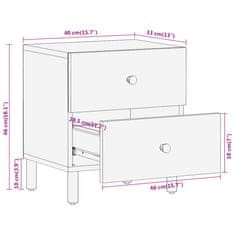 Petromila vidaXL Nočné stolíky 2 ks 40x33x46 cm akáciový masív