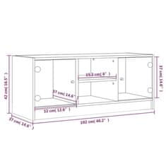 Vidaxl TV skrinka so sklenenými dvierkami biela 102x37x42 cm