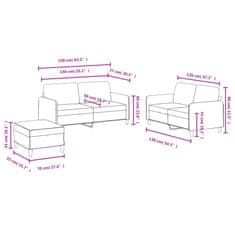Petromila vidaXL 3-dielna sedacia súprava hnedá zamat
