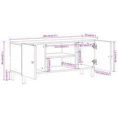 Vidaxl TV skrinka 105x33x46 cm akáciový masív