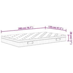 Petromila vidaXL Taštičkový pružinový matrac stredne tvrdý plus 120x200 cm