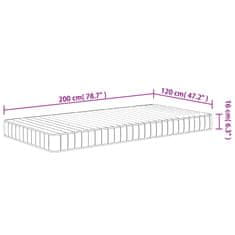 Vidaxl Penový matrac stredne mäkký 120x200 cm